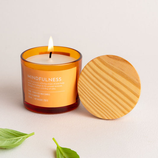 Mindfulness Candle - Basil & Camphor Fragrance