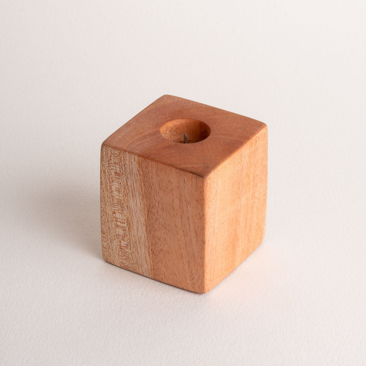 Handcrafted Solid Mahogany Wood Taper Candle Stand (Single Piece, Candles Not Included)