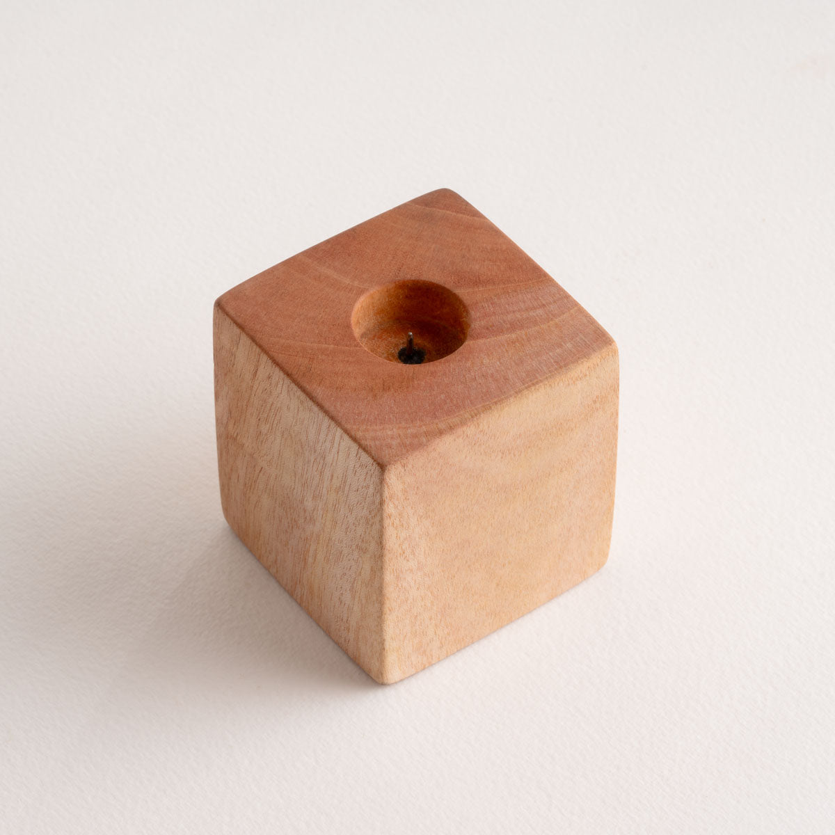 Handcrafted Solid Mahogany Wood Taper Candle Stand (Single Piece, Candles Not Included)